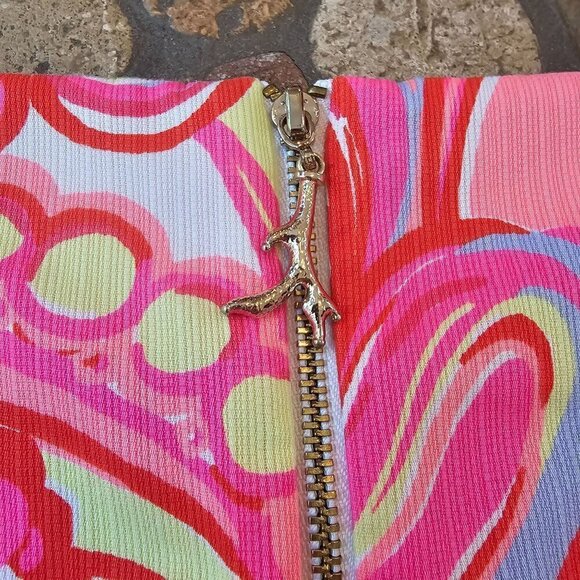 Lilly Pulitzer Reef Retreat Skirt with Shorts, Metal Coral Zipper Pull - Picture 6 of 12